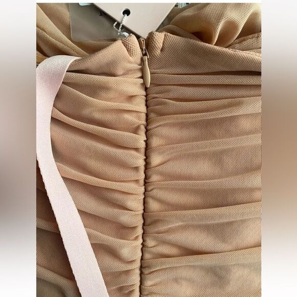 Oh Polly nude draped strapless dress size 10 New - Picture 14 of 16